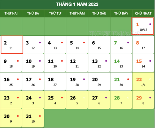 Lịch nghỉ Tết dương lịch năm 2023 của học sinh, sinh viên