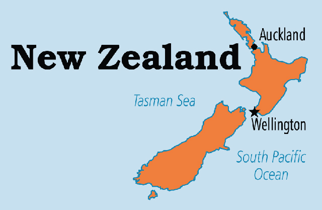 New Zealand nằm ở khu vực Tây Nam của Thái Bình Dương